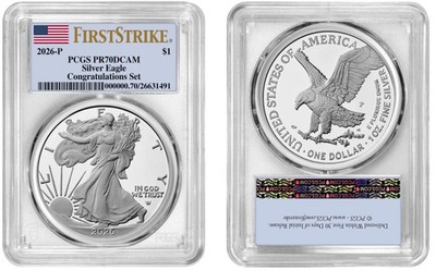 2026 P - Congratulations Set Silver Eagle  Proof PCGS PR70DCAM First Strike Flag