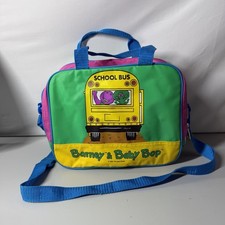 VTG Barney And Baby Bop 1992 Carry Bag Strap Purse Pouch Lunch Box