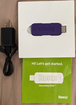 Roku Streaming Stick 3500X HDMI Purple With Power Cord USB Tested Working   -2