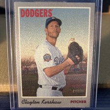2019 Topps Heritage #3 Clayton Kershaw 1970 Cloth Stickers