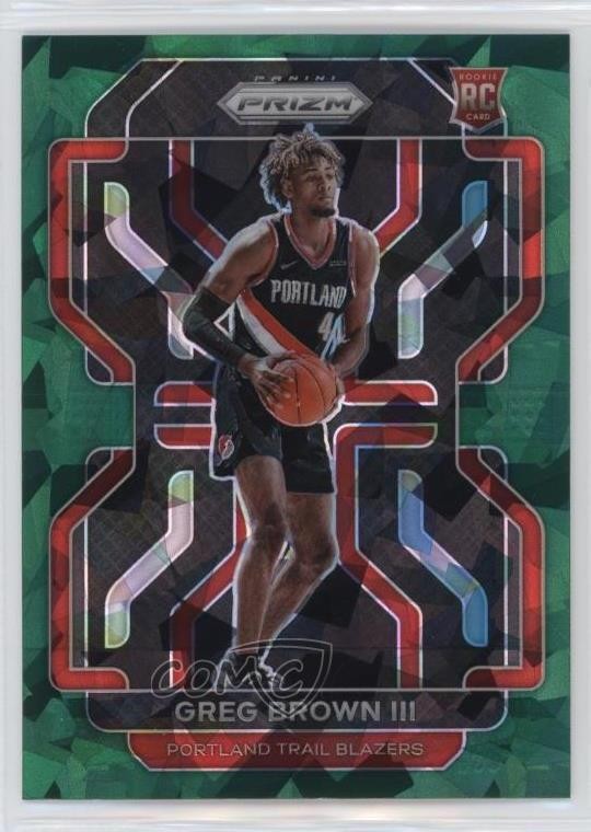 2021-22 Panini Prizm Green Ice Prizm Greg Brown III #291 Rookie RC 0y6s