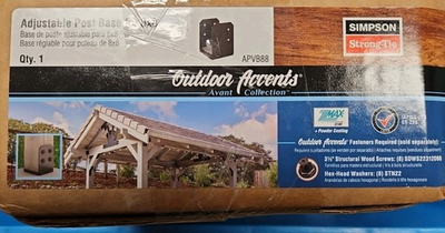 #ad SIMPSON STRONG TIE OUTDOOR ACCENTS APVB88 BLACK ADJUSTABLE POST BASE FOR 8 x 8 $65.00