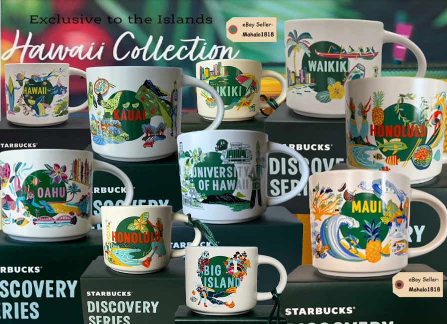 STARBUCKS HAWAII EXCLUSIVE - HAWAII DISCOVERY MUGS 