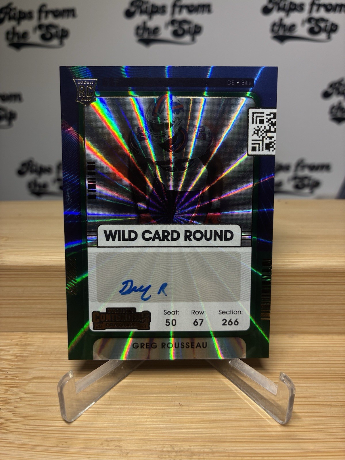2021 Panini Contenders - Rookie Ticket Variation Greg Rousseau #158 Wild Card...