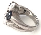 Vintage Signed 925 Sterling Silver Black & White Enamel Flowers Ring Size 7.25 — photo 3