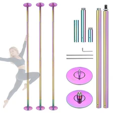 Yescom 3 Pack 9.25 FT Spinning Static Dancing Pole Kit for Studio Club Colorful