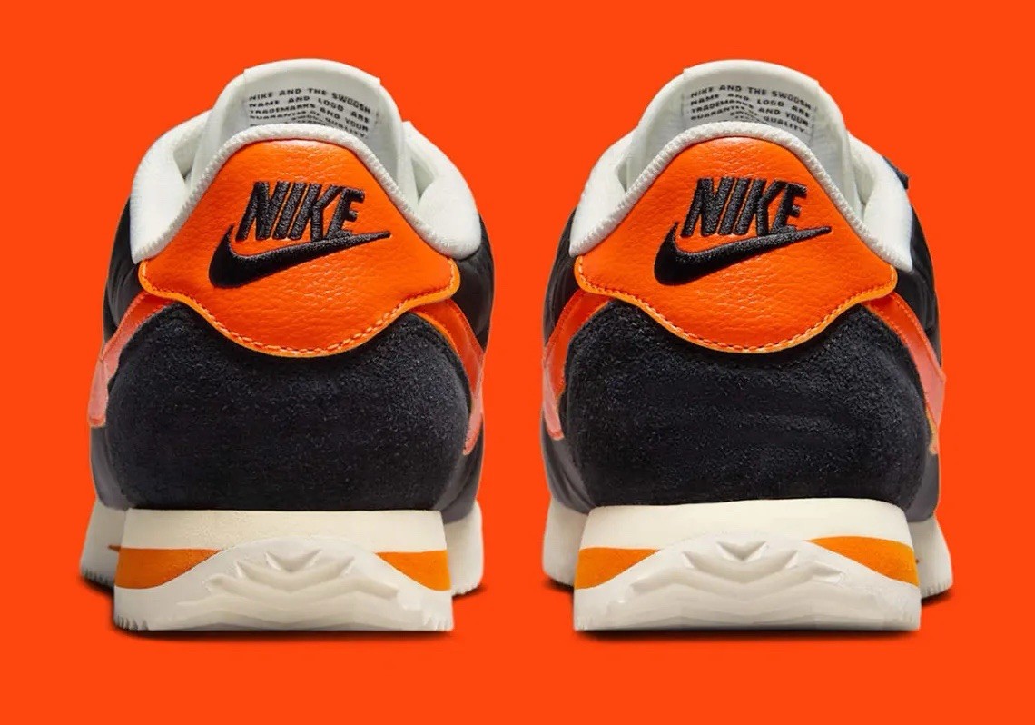 Nike Cortez TXT Black Sail Safety Orange Sneakers HF0263-003
