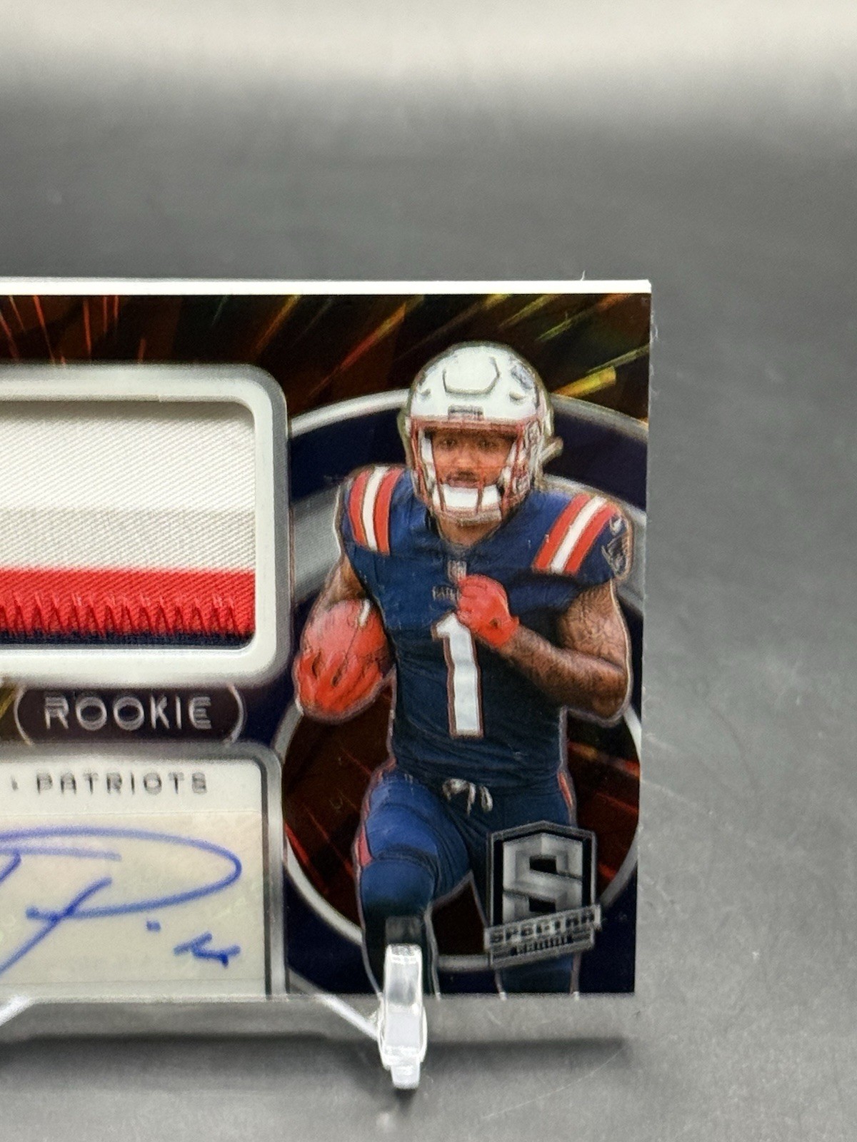 2024 Panini Spectra Radiant Rookie Patch Auto JA’LYNN POLK RC 10/60 PATRIOTS 🔥 view 3