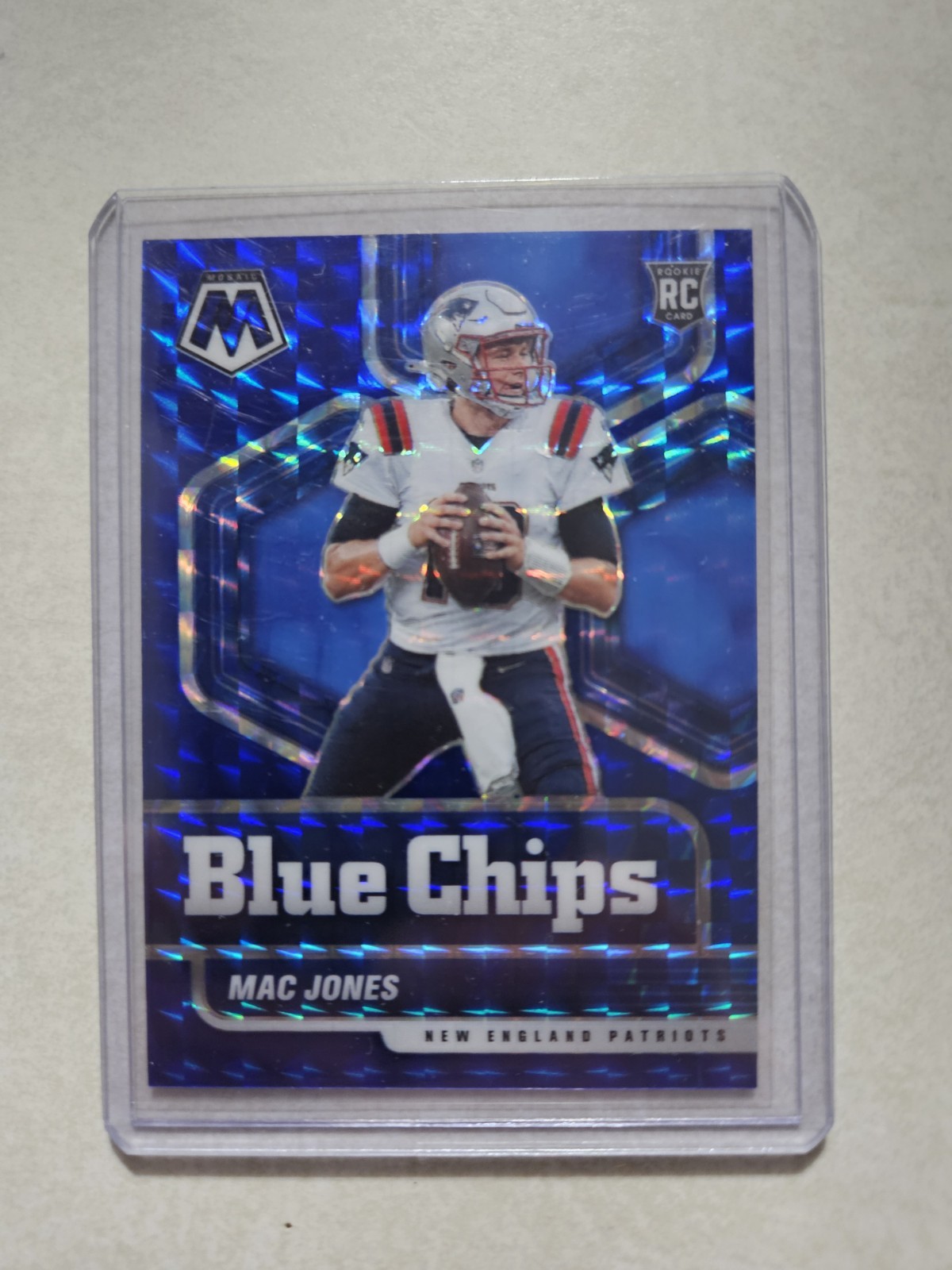 2021 Panini Mosaic Blue Chips Mac Jones Rookie Card Patriots 49ers /99