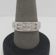 1/4CT MENS NATURAL DIAMOND WEDDING BAND BRIDAL RING 10K WHITE GOLD