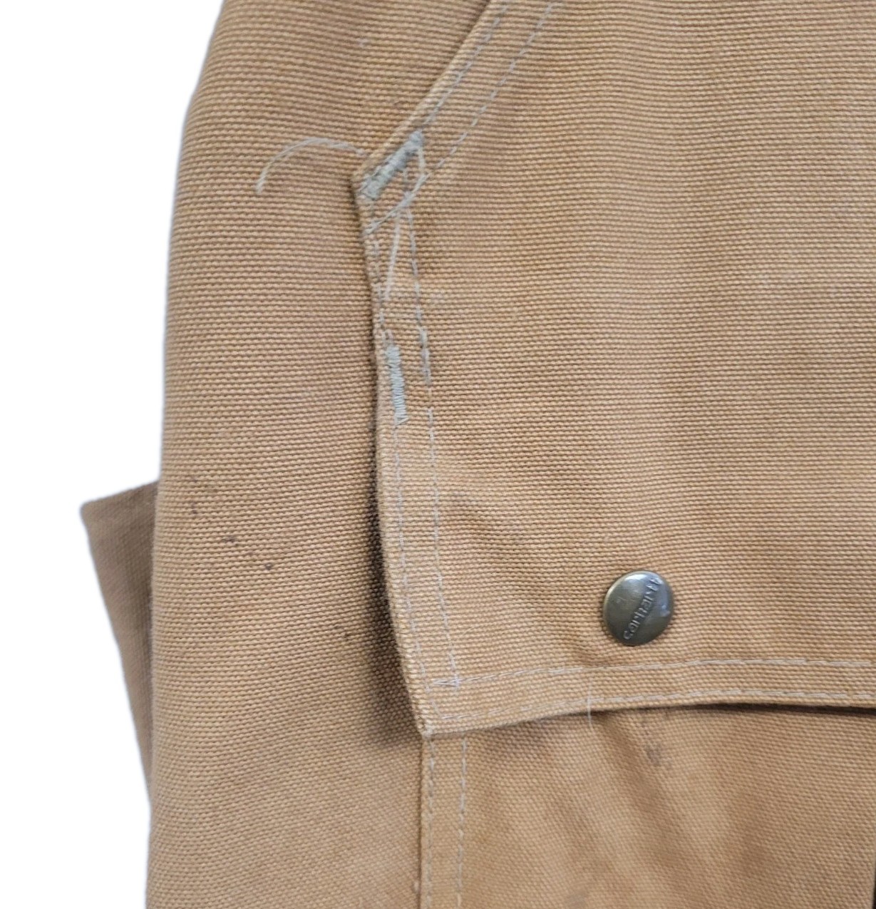 VINTAGE CARHARTT HUNTING JACKET CANVAS GAME POCKET CORDUROY COLLAR CU256 SZ LRG thumbnail 13