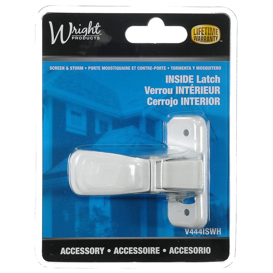 Wright Products V444ISWH Heavy Duty Inside Latch – White Finish For Storm Doors, Solid Construction