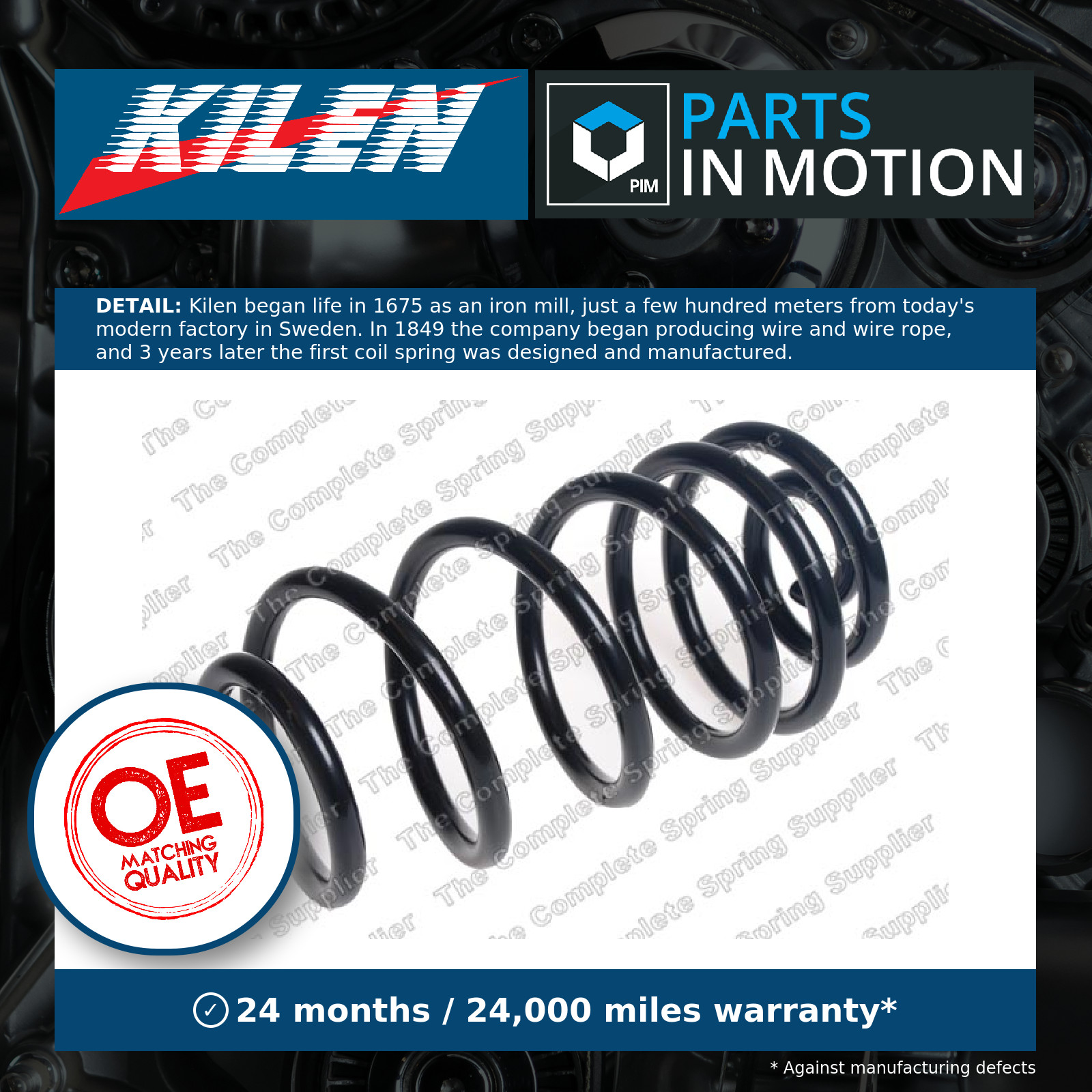 Coil Spring fits RENAULT KANGOO 1.5D Rear 2009 on Suspension Kilen 8200796577