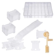 Embroidery Floss Organizer Box Tools with 100 Pcs Plastic Floss Bobbins 1 Bob...