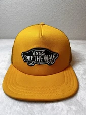 VINTAGE Vans Classic Patch Trucker Cap Saffron Adjustable Snap Back Flat Bill