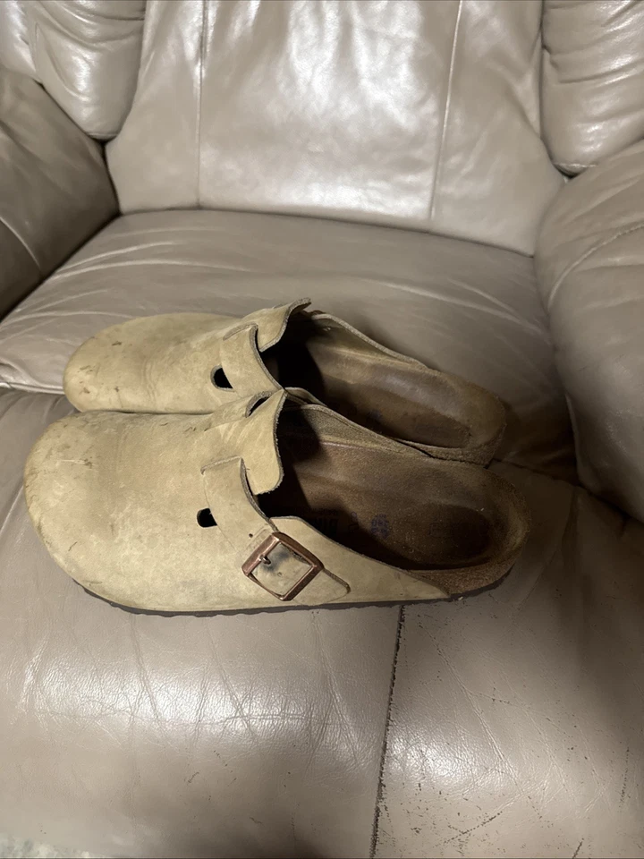 Birkenstock Boston 43 M Taupe Brown Leather Clog - Image 3 of 4