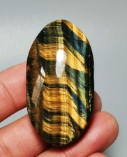 Rare Yellow Flash Tiger Eye Jasper Palm Reiki Stone Healing
