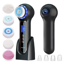 Face Scrubber Exfoliator with LCD Screen,Rechargeable Facial Cleansing Brush ...