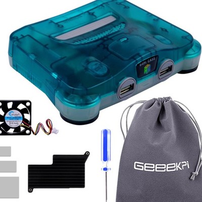 RetroFlag 64Pi Gehäuse für Raspberry Pi 5 Blau Aluminium mit SD Stauraum