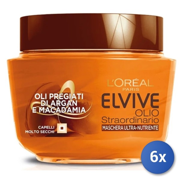 6X Bundle L’OréAl Paris Elvive ÖL Straordinario, 300 Ml Maske FüR-image