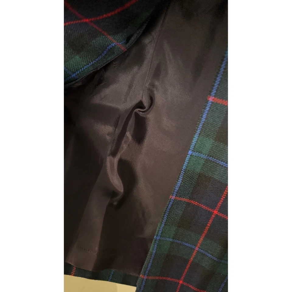 Винтажная клетчатая шерстяная смесь миди юбка бахрома кнопки с подкладкой размер 8 - Изображение 3 из 4