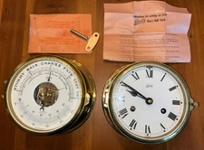 VTG SCHATZ ~ Royal Mariner Ship’s Clock & Barometer ~ Working ~ Tested ~ EVC