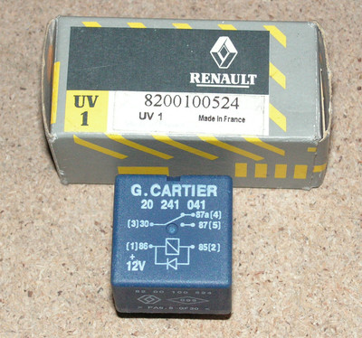 Renault Espace IV Laguna II Vel Satis 12V Relay 40AMP Part Number 8200100524 