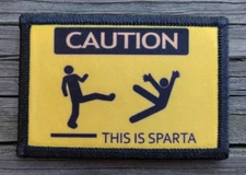 Caution This Is Sparta Morale Patch Hook & Loop Army Tactical Funny 2A Gear