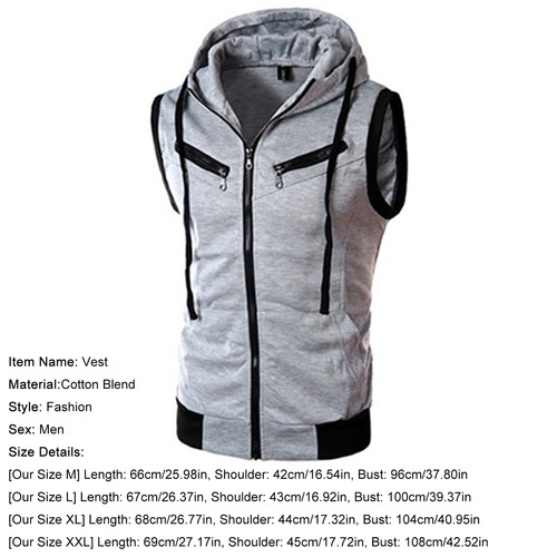 Outwear Soft Comfortable Sleeveless Hooded Vest Cotton Blend - Picture 6 of 12