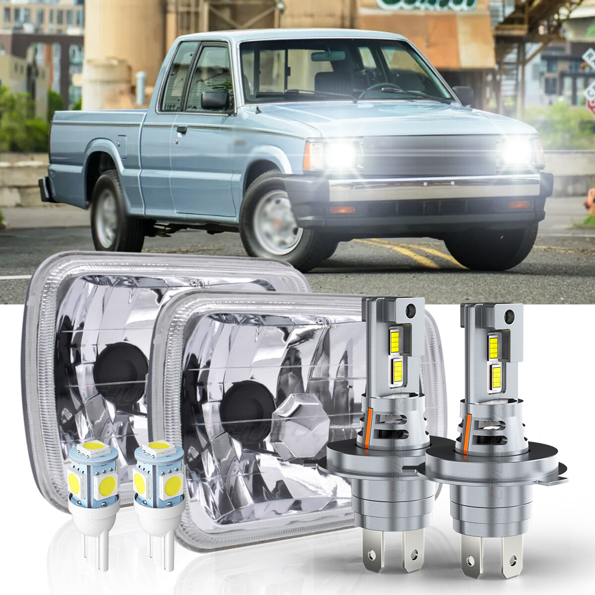 Fari Alti/bassi LED Per Auto Kit 2 Fanali LED 5x7/7x6 Pollici Per Toyota Pickup 82-95 E Tacoma 95-97 - Hi/Low Beam DRL Kit Fari 5x7 Pollici LED - Foto 12