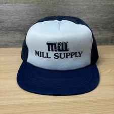 Vintage Mill Supply Hat Cap Snapback Blue Foam Trucker