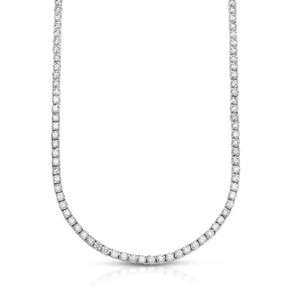 Authentic Women's 18k White Gold Plated CZ 4MM Round Cut Tennis Necklace 18" - 3 Colors