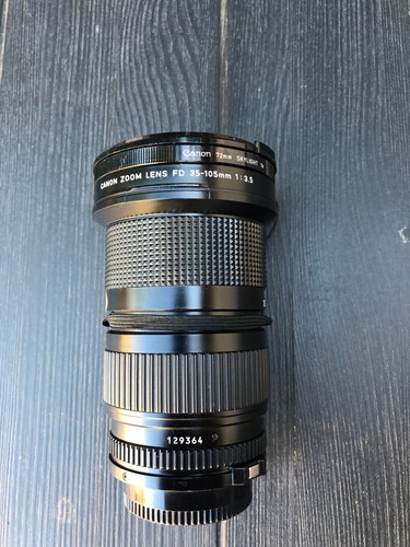 Canon FD 35-105mm F3.5 Zoom Macro Lens W/ Caps, Skylight Filter & Case for AE-1 - Picture 7 of 15
