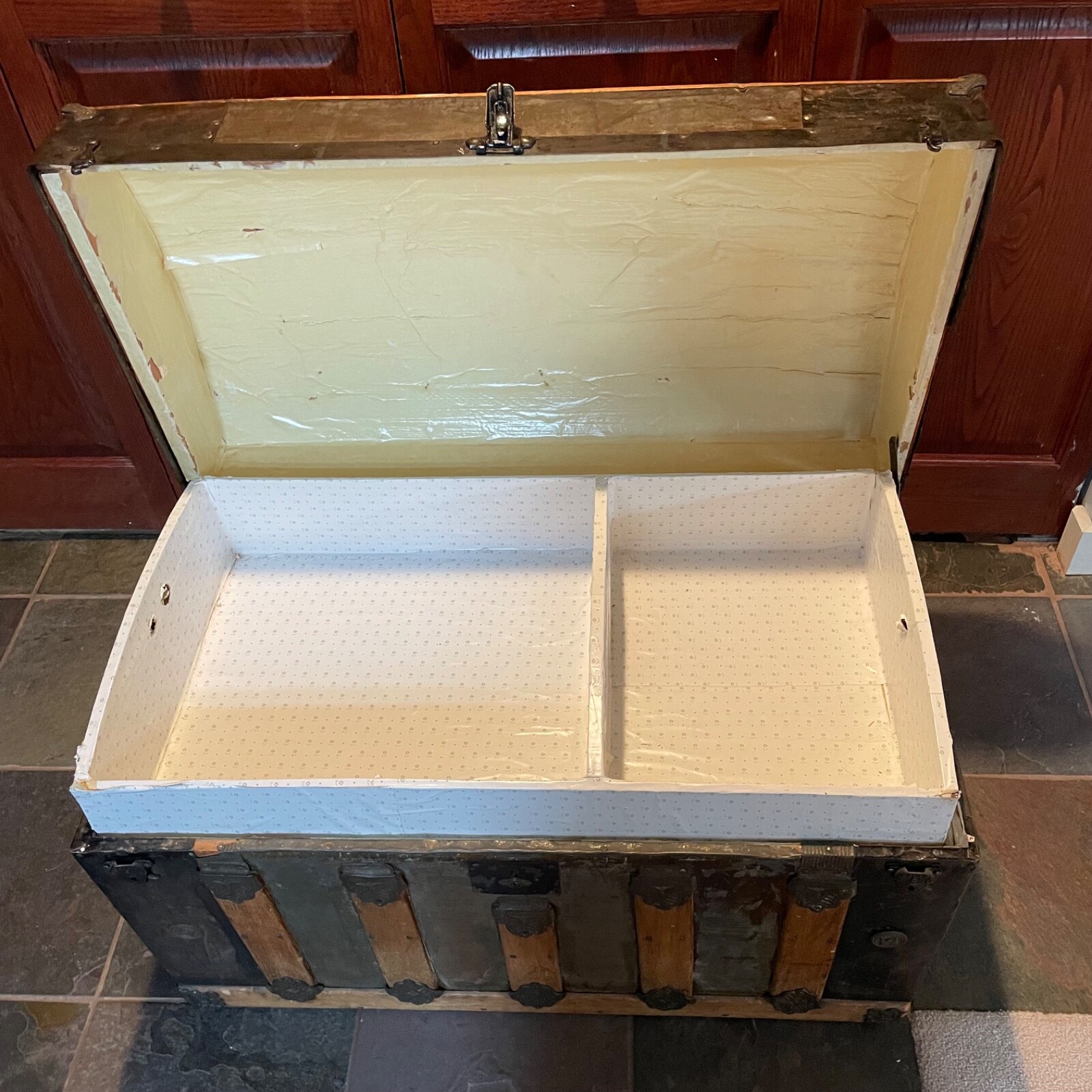 Dome Top 32" Antique Steamer Trunk Pirate Chest 1880's