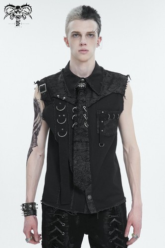 Devil Fashion Men Black Gothic Punk Skull Punk Ring Stylish Necktie Casual Tie - 第 6/15 張圖片