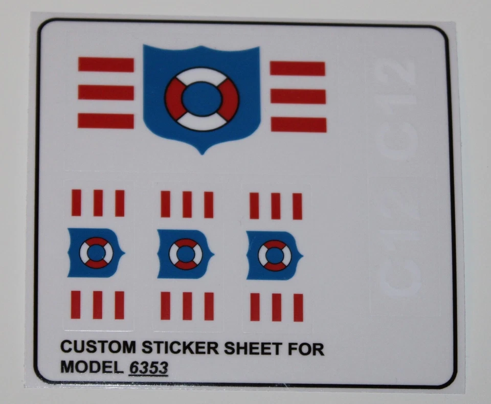 MARKENLOS Custom Aufkleber 6353 Replacement Sticker Sheet for 6353 Coastal Cutter