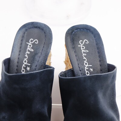Splendid Women's Theodore Sandal Size 7.5 Block Heel Mule Navy