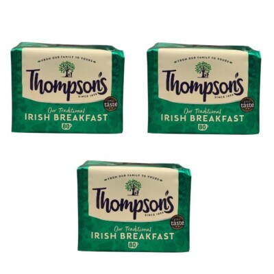 Irish Breakfast Tea Blend 80 Teebeutel Traditional 250g Thompsons 3 Packungen
