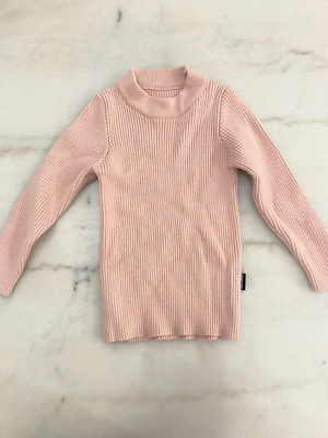 Little Girl Pink Knit Top Sweater Peach Pink Long Sleeve 2-3T | eBay