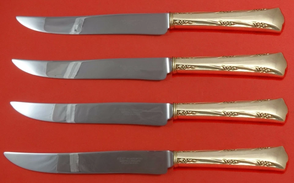 Juego de cuchillos para carne Greenbrier de Gorham de plata esterlina 4 piezas tamaño Texas personalizado Foto 2 de 4