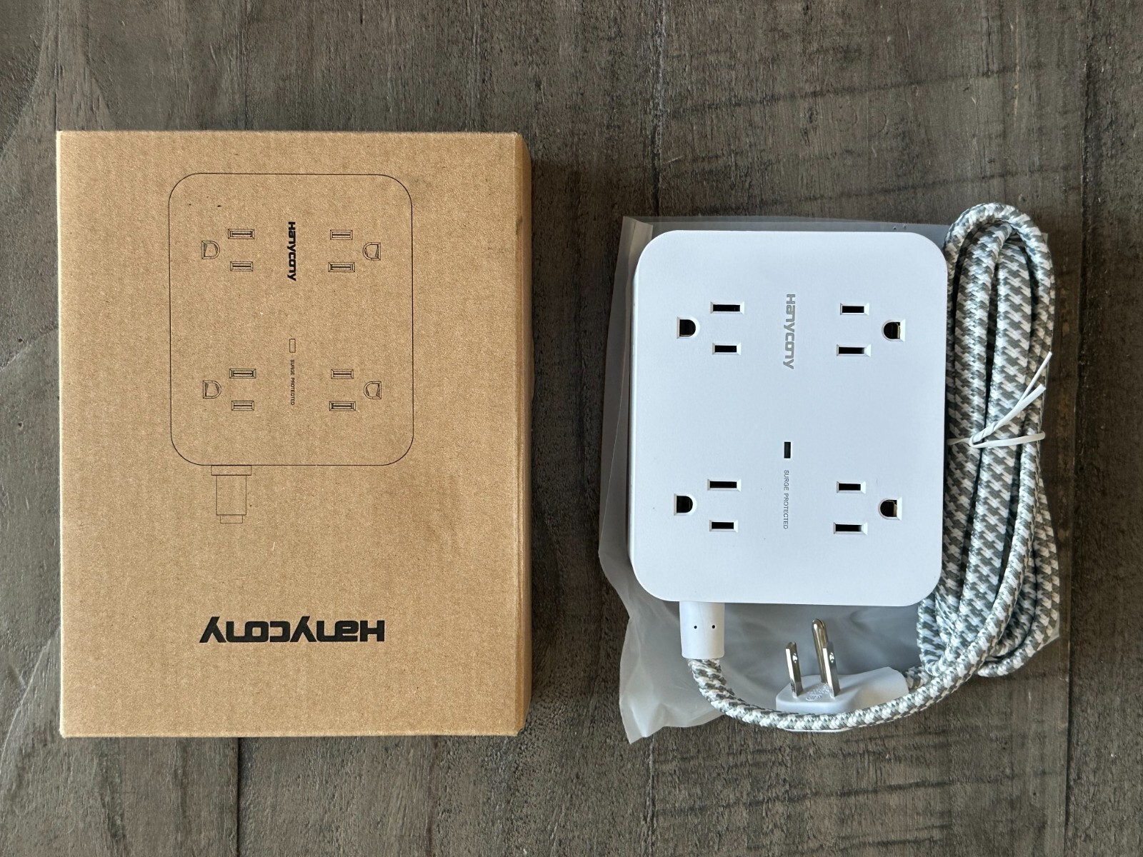 Surge Protector Power Strip 8 Outlets with 4 USB (2 USB C) Charging Ports White-image