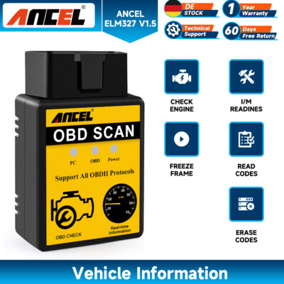 2026 ANCEL ELM327 Profi KFZ OBD2 Diagnosegerät Bluetooth Auto Fehlerauslesegerät