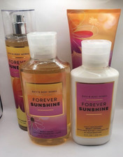 BATH AND BODY WORKS FOREVER SUNSHINE BODY MIST, CREAM, LOTION WASH SET OF 4