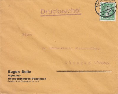 RECHBERGHAUSEN, Briefumschlag 1928, Eugen Seitz Ingenieur