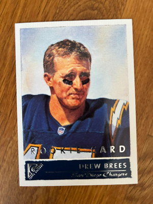 2001 Topps Gallery Rookie Card #115 Drew Brees San Diego Chargers