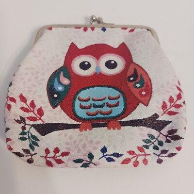 Coin Purse Owl on a Branch  Coin Change Purse 70s Style 