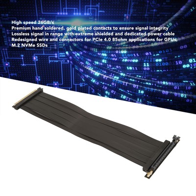 PCIE 4.0 X16 Riser Cable High Speed Flexible Shielding 90 Degree Connector GPU