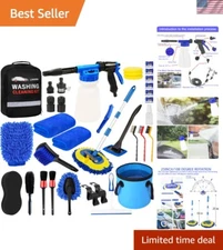 Professional Grade 37-Piece Complete Car Wash Kit: Cleaning Tools & Accessories