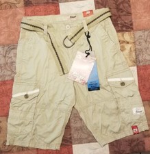 NEW Mens Plugg Cargo Utility Shorts With Belt Sz 29 Heavy Vintage Wash Free Ship