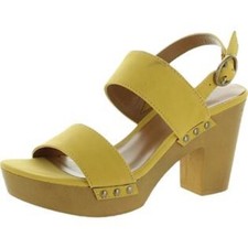 SIZE 7 a.n.a Womens January Heeled Sandals Burnt Yellow NEW